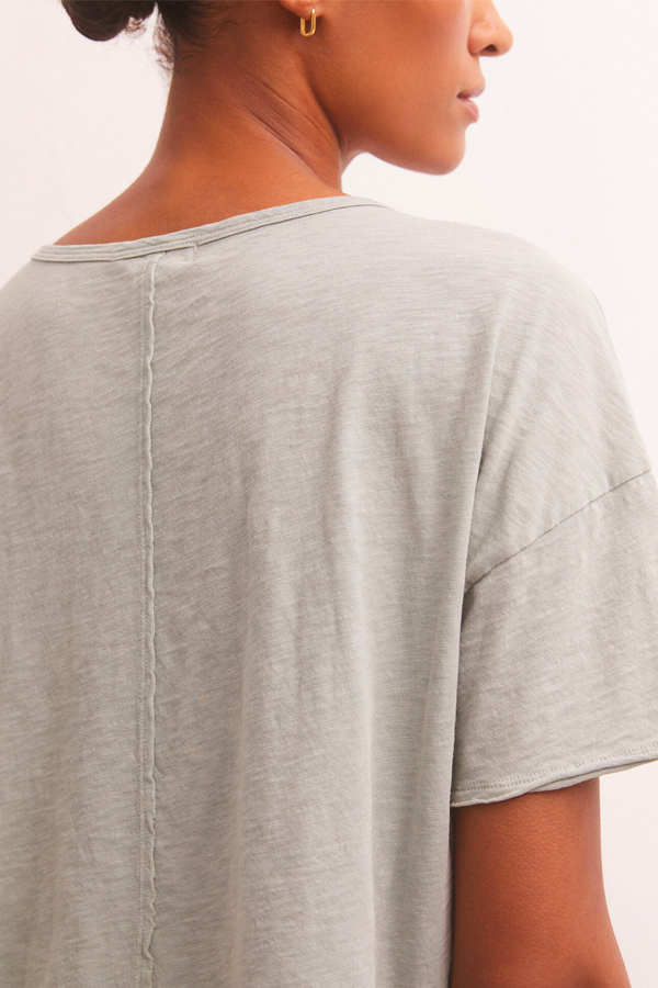 Hazel Slub Tee | Worn Jade - Thumbnail Image Number 3 of 3
