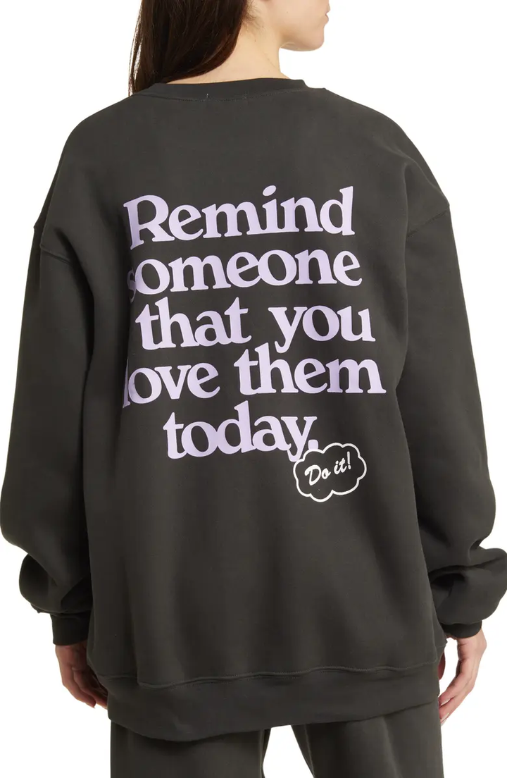 Somebody Loves You Crewneck | Charcoal - Thumbnail Image Number 2 of 2
