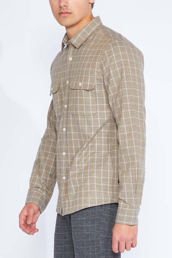 Enzo Woven Shirt | Heather Taupe - Main Image Number 2 of 4