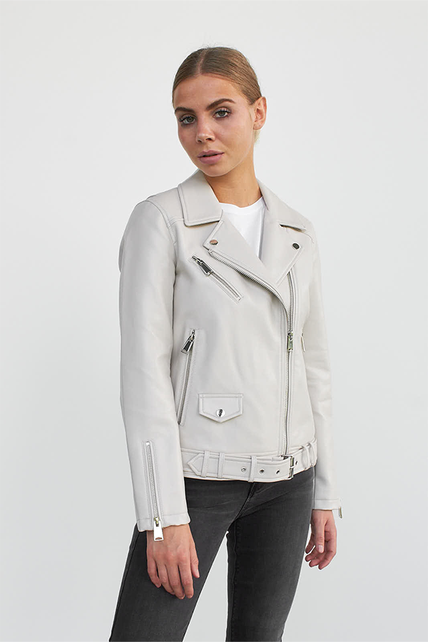 Melissa Faux Leather Jacket | Cream - Main Image Number 2 of 4