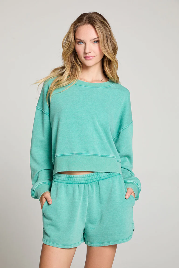 Casbah Crop Pullover | Clover - Thumbnail Image Number 1 of 3
