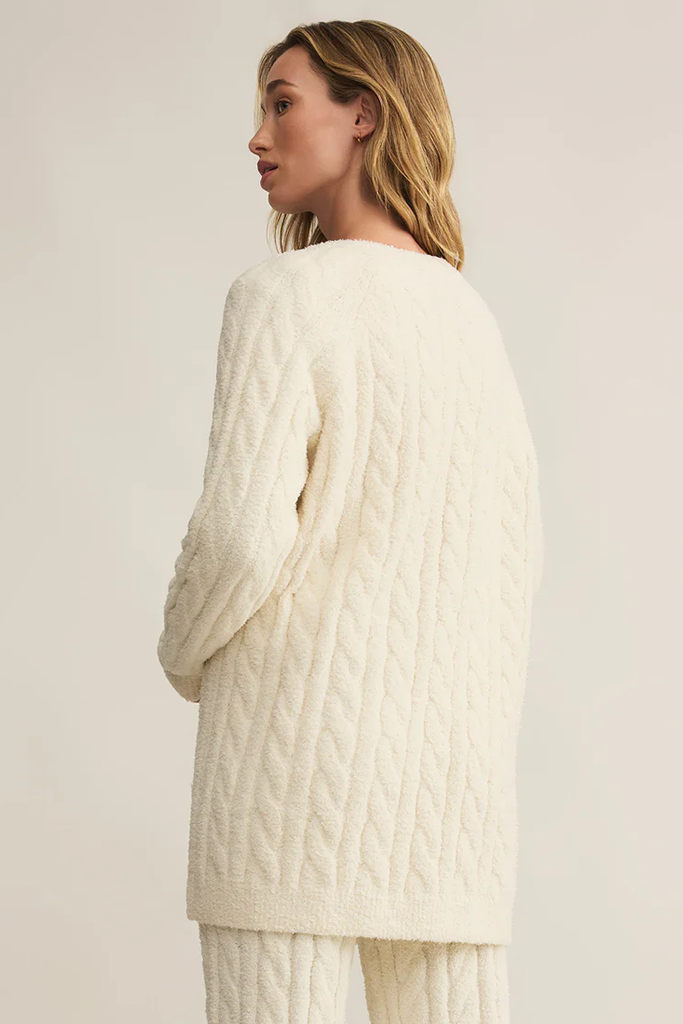 Cate Cable Knit Cardigan | Sea Salt - Visual Media Number 2 of 3