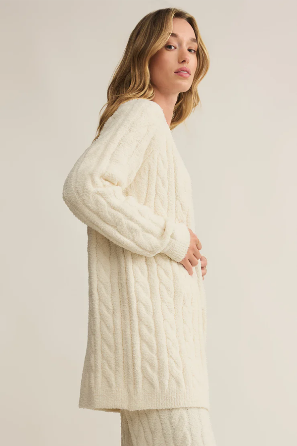 Cate Cable Knit Cardigan | Sea Salt - Visual Media Number 3 of 3