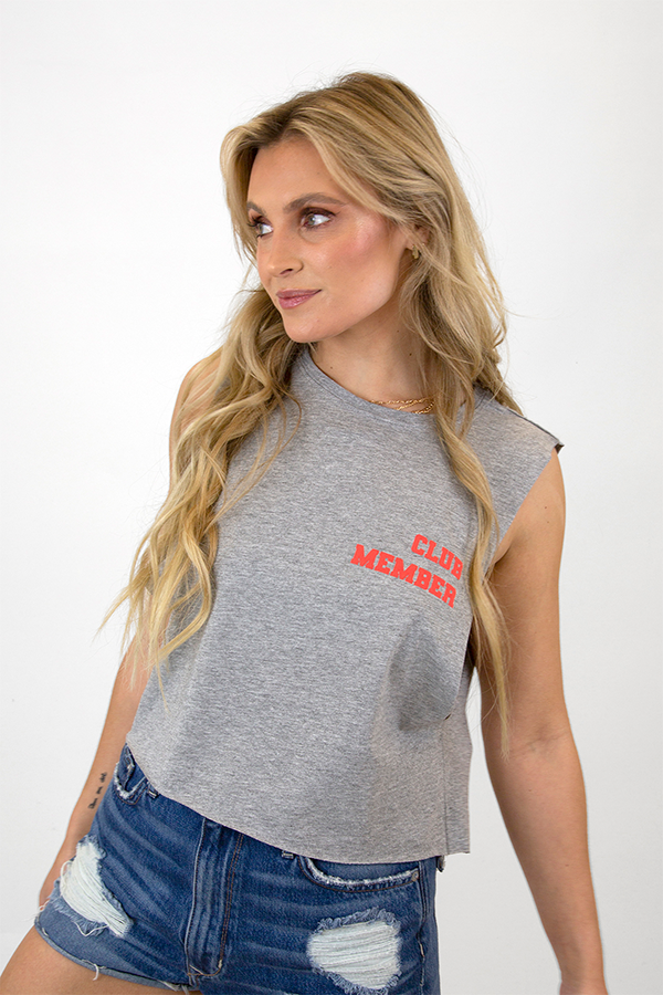 Margarita Club Member Tank | Heather Grey - Visual Media Number 1 of 2