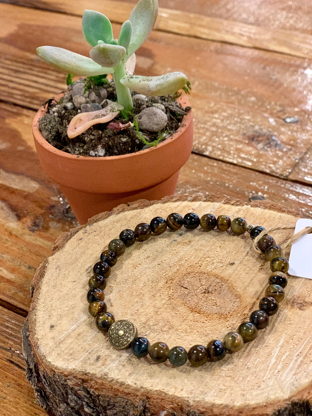 Quest Bracelet / Mixed Tigers Eye + Brass - Visual Media Number 1 of 1