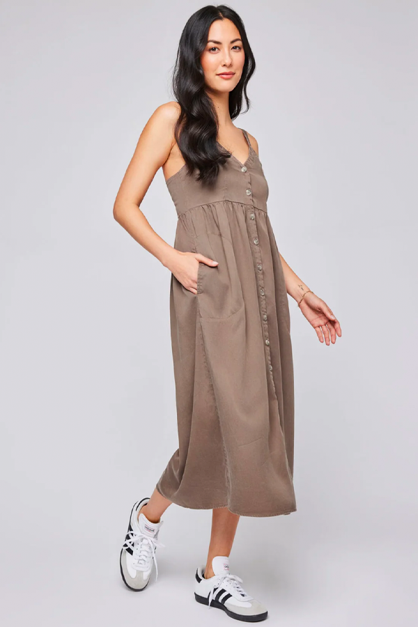 Jane Midi Dress | Olive - Visual Media Number 1 of 3