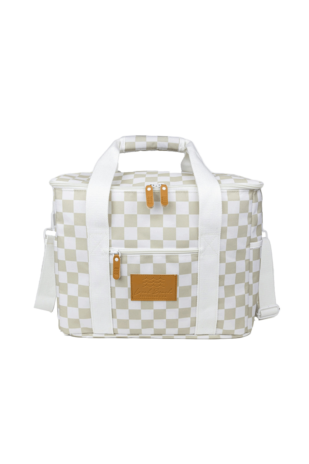 Checker Cooler Bag | Sand & White - Visual Media Number 2 of 2