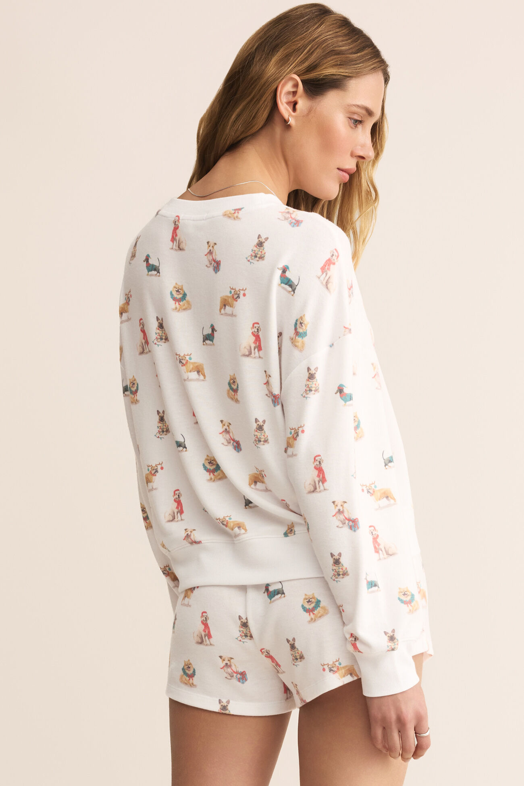 Cozy Up Pup Ls Top | White - Visual Media Number 3 of 3