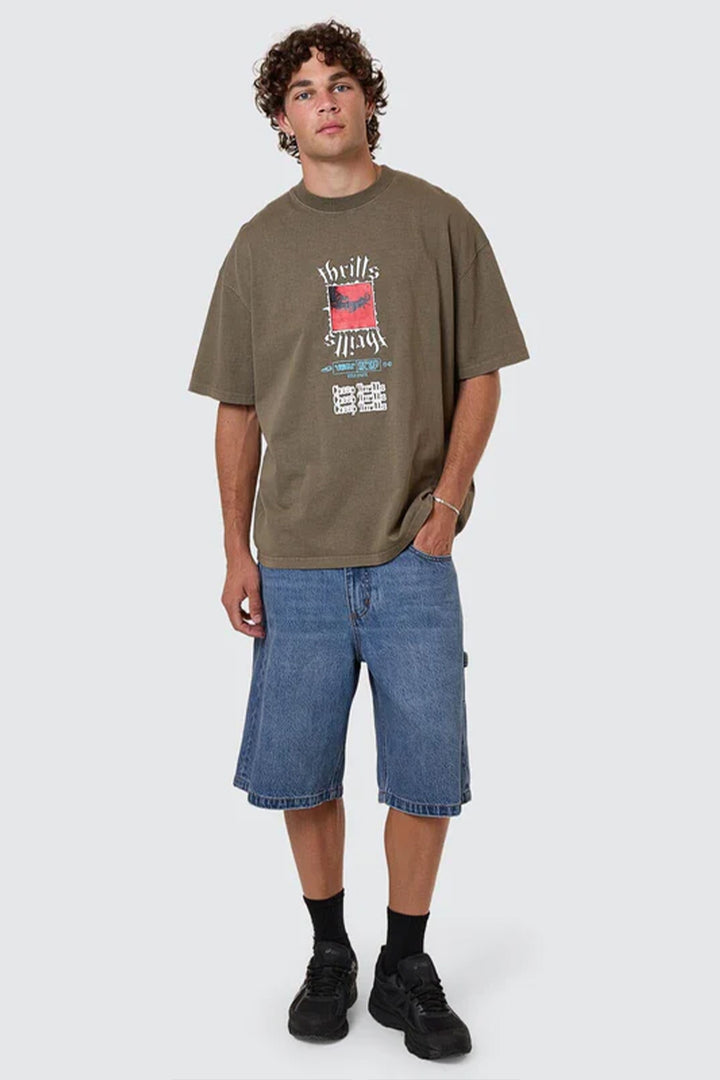 Cheap Thrills Box Oversized Tee | Tarmac - Thumbnail Image Number 1 of 2
