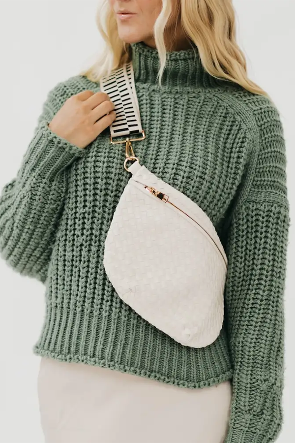 Westlyn Woven Bum Bag | Cream - Thumbnail Image Number 1 of 2
