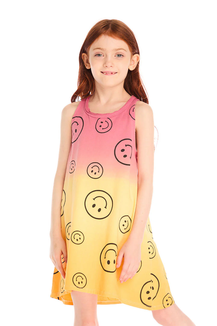 Allover Smileys Dress | Sunset Tie Dye - Thumbnail Image Number 1 of 2
