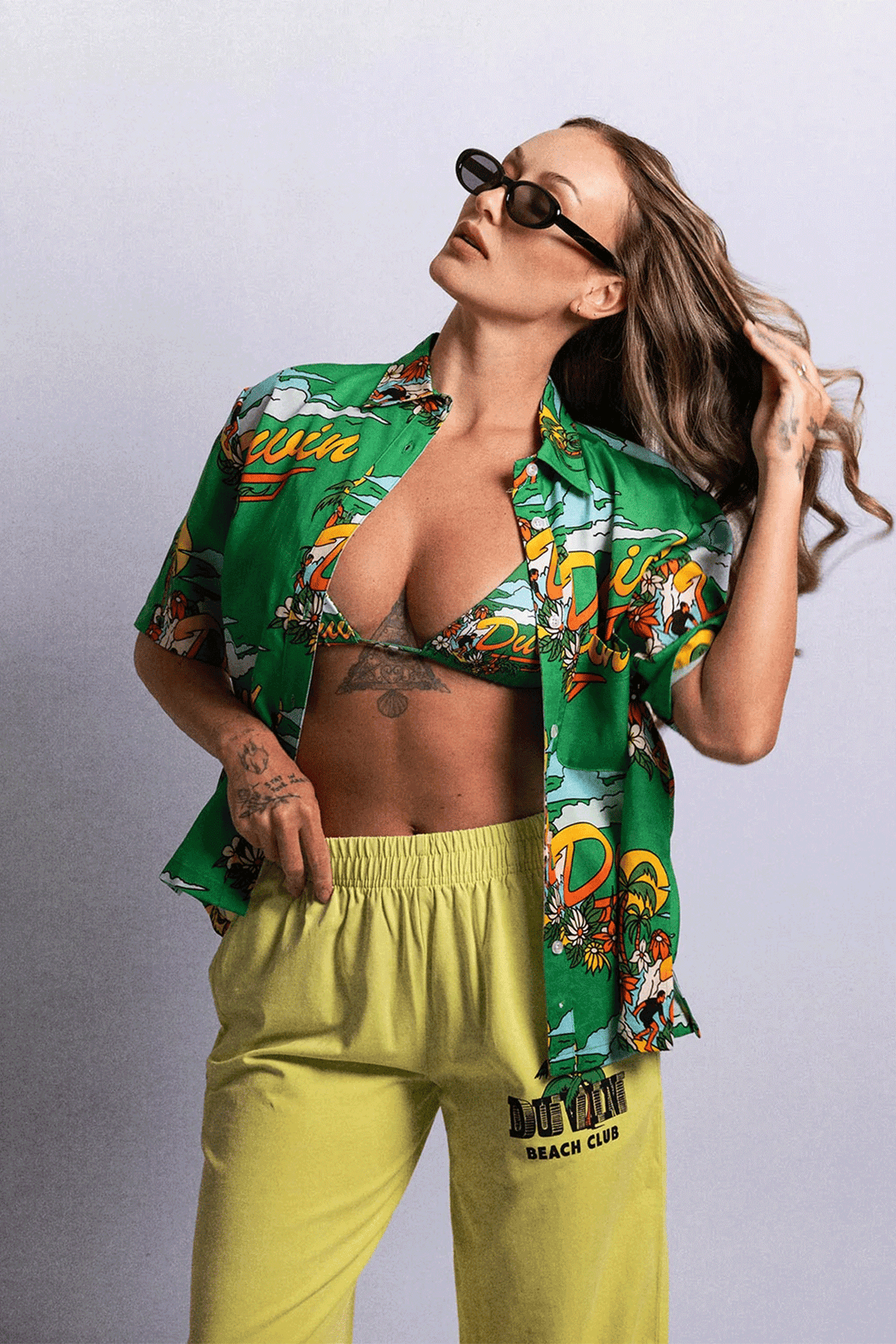 In Clouds Tencel Crop Button Up - Visual Media Number 2 of 2