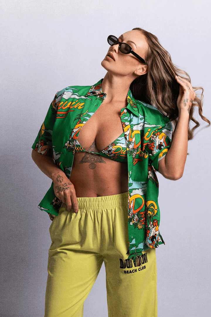 In Clouds Tencel Crop Button Up - Thumbnail Image Number 2 of 2
