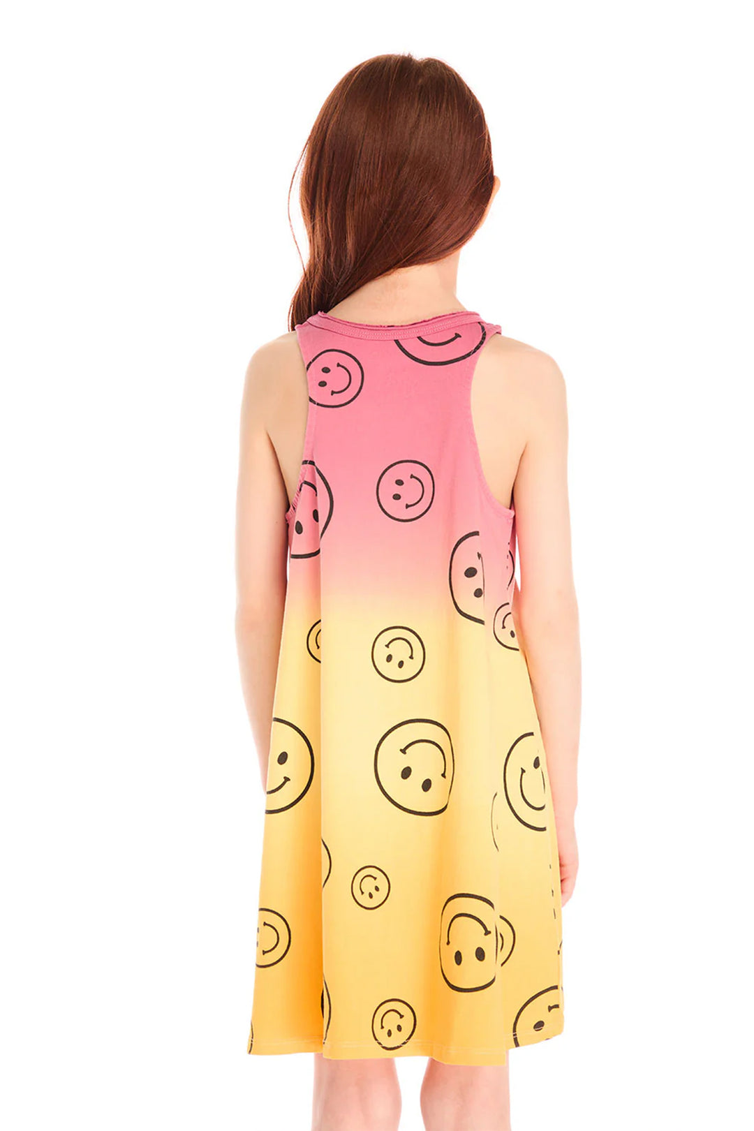 Allover Smileys Dress | Sunset Tie Dye - Visual Media Number 2 of 2