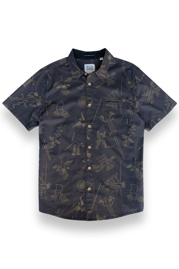 Nazca Lines 7 Seas Button Up | Dark Chocolate - Visual Media Number 2 of 3