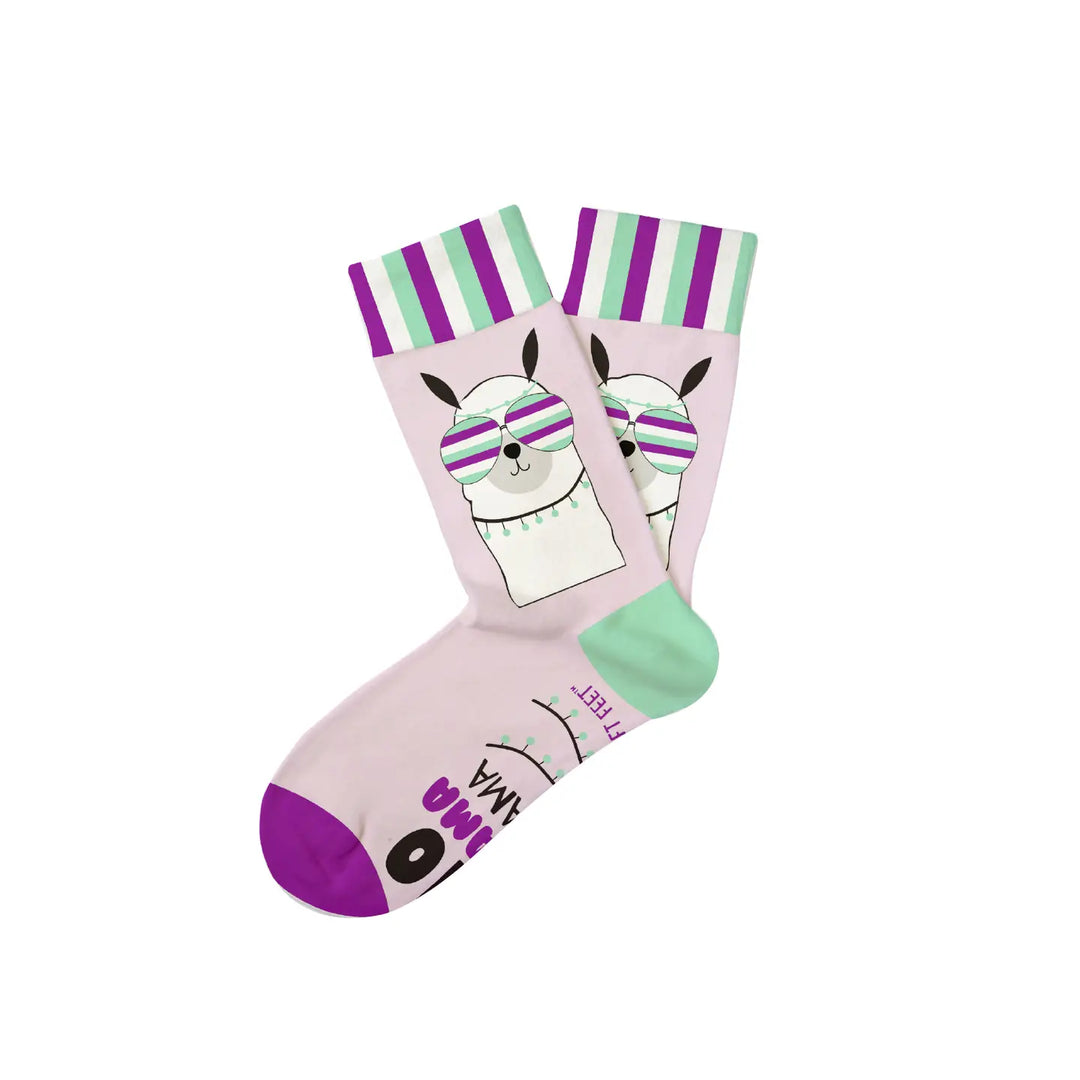 No Drama Llama Kid's Socks - Visual Media Number 1 of 1