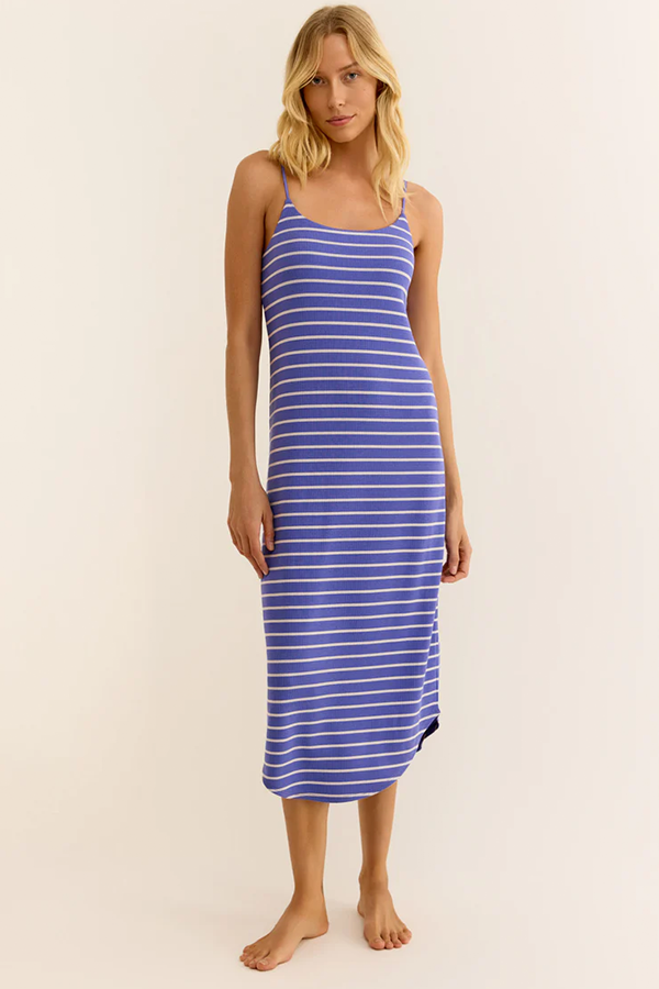 Daytime Stripe Dress | Baja Blue - Visual Media Number 2 of 4