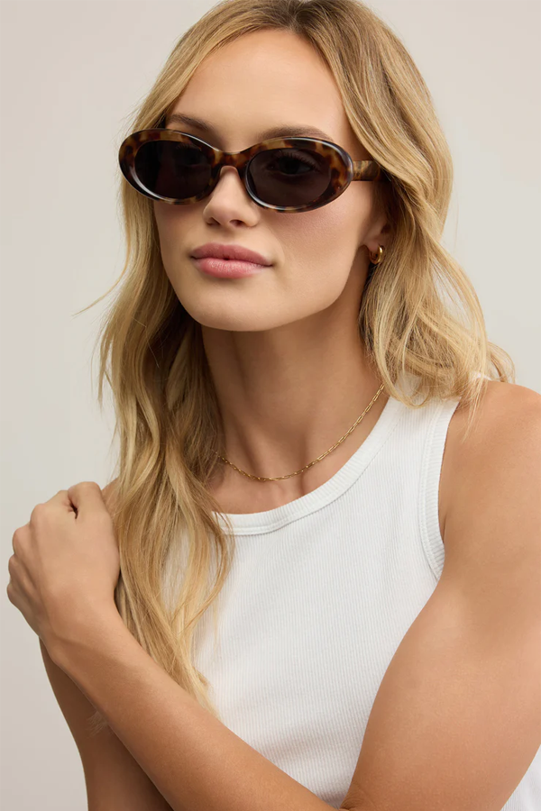 Dayglow Sunglasses | Dark Tort - Grey - Thumbnail Image Number 1 of 5
