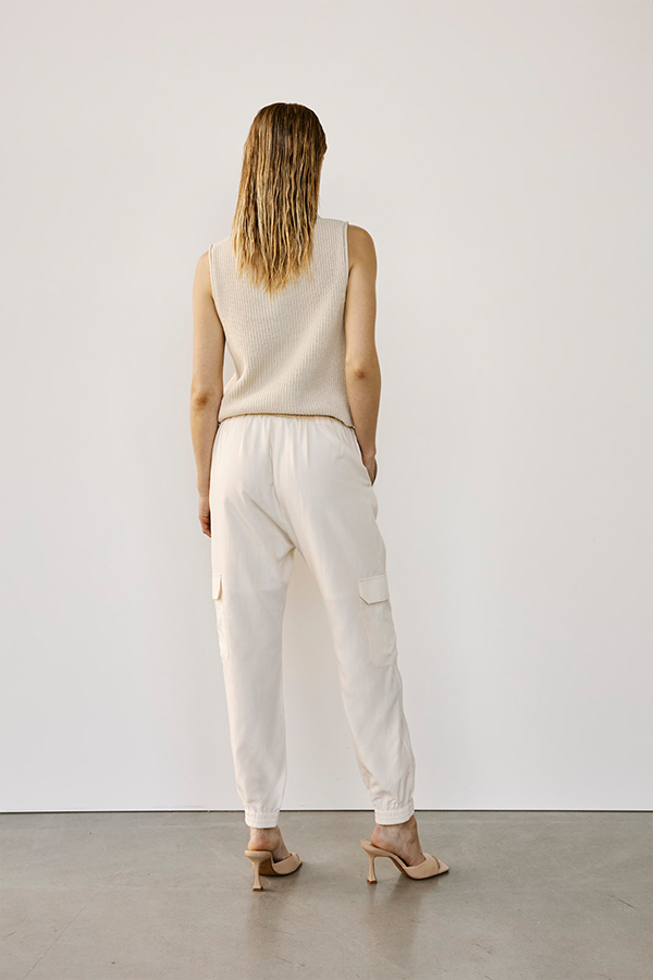 Allison Cargo Pant | White - Main Image Number 3 of 4