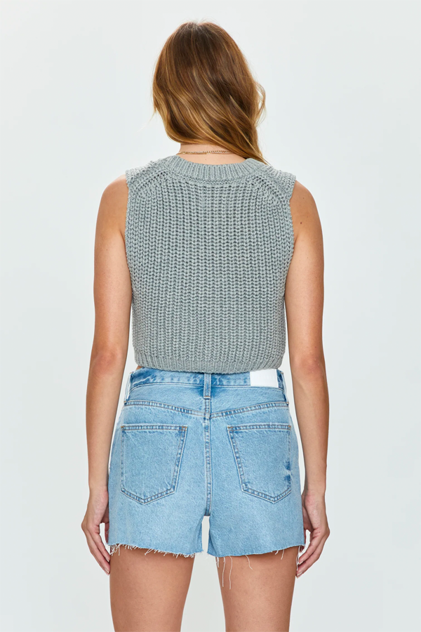 Cora Knit Vest | Light Grey - Thumbnail Image Number 3 of 3
