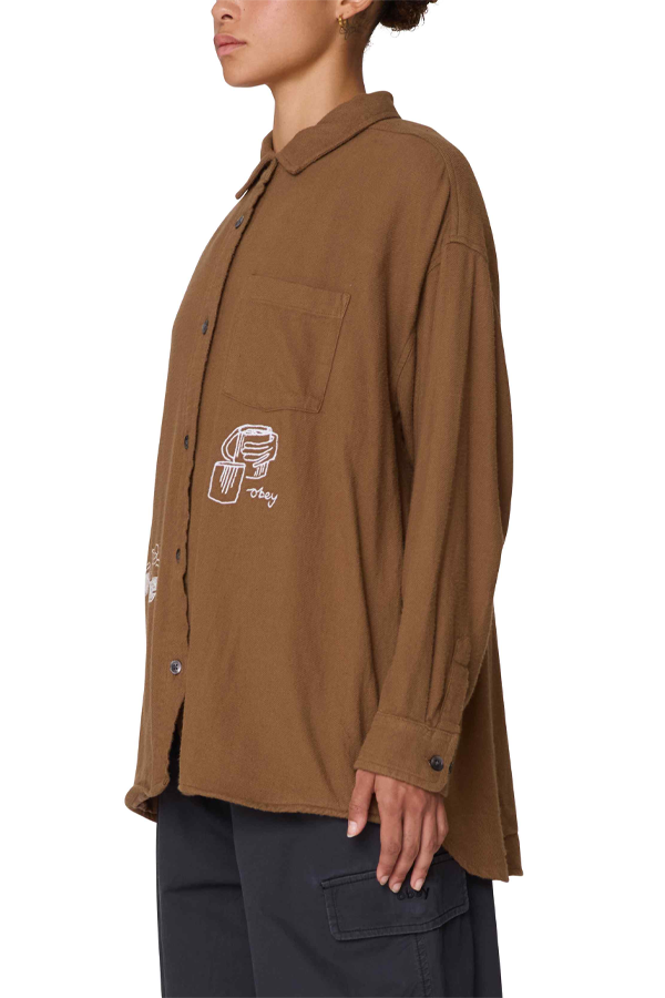 Delight Longsleeve Shirt | Tan - Thumbnail Image Number 2 of 3

