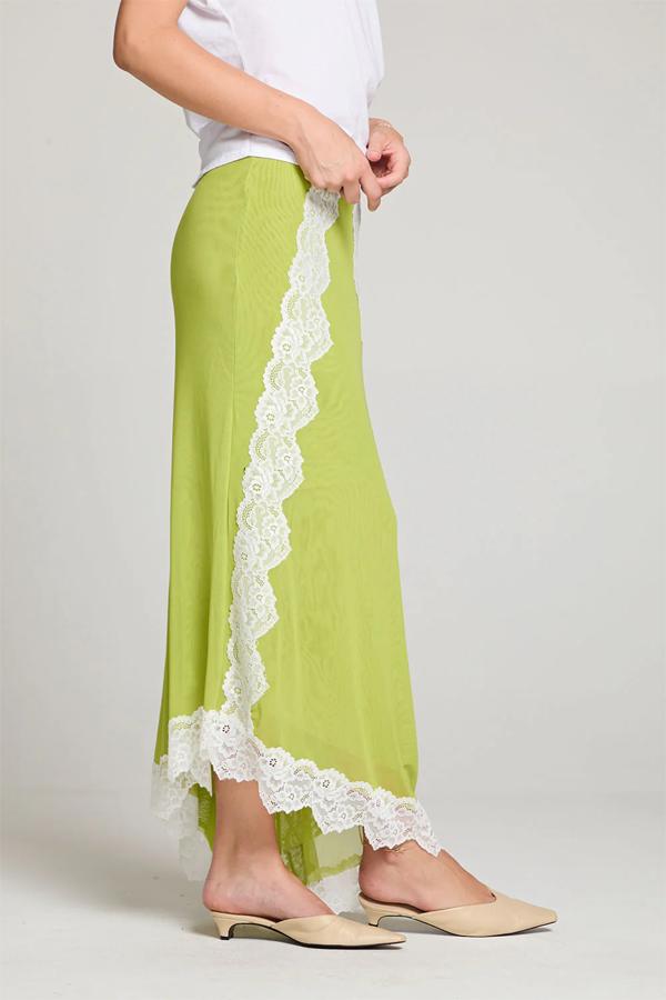 Demi Maxi Skirt | Chartreuse - Thumbnail Image Number 4 of 5
