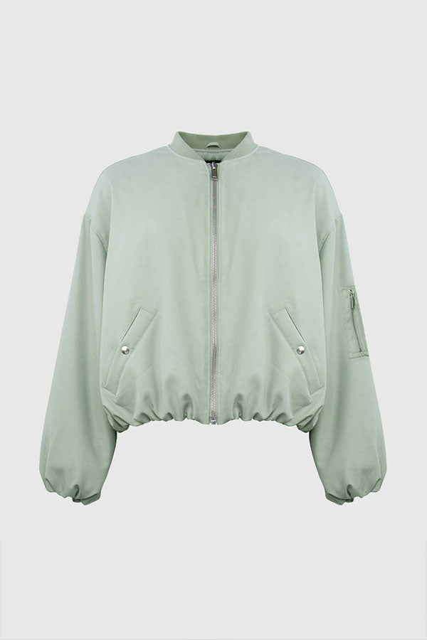 Tracy Lyocell Bomber Jacket | Seagrass - Main Image Number 2 of 2