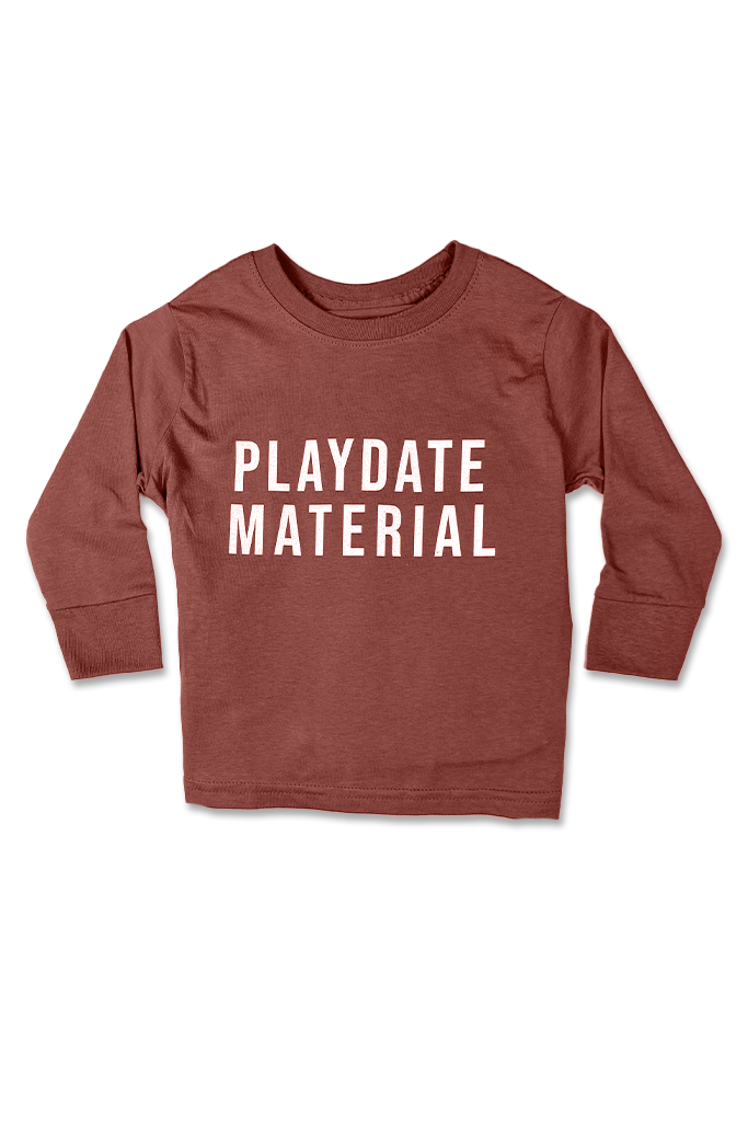 Playdate Material Long Sleeve Tee | Rose - Visual Media Number 1 of 1