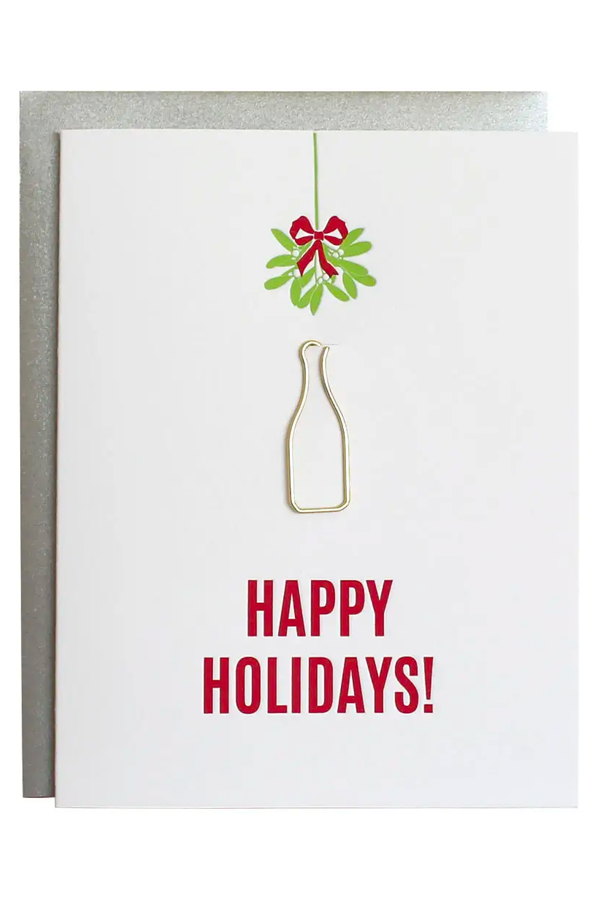 Happy Holidays Mistletoe Paperclip Card - Main Image Number 1 of 1