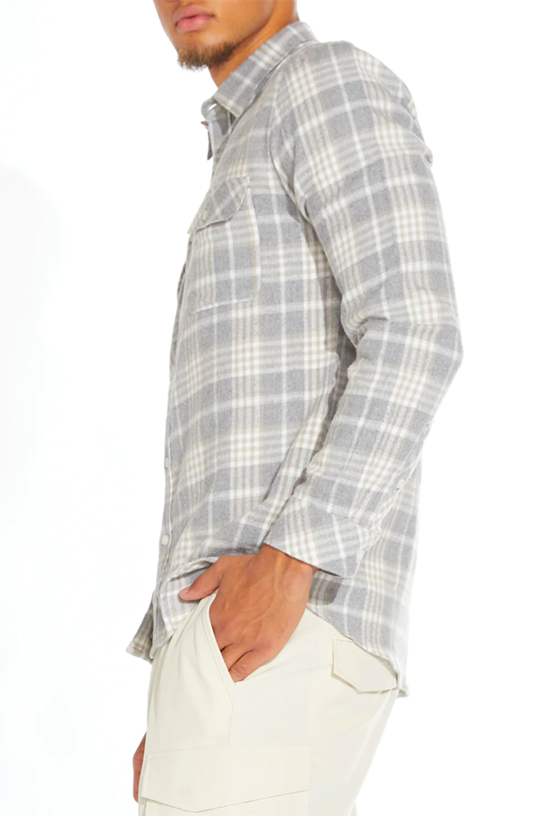 Ayers Brushed Flannel | Heather Grey - Main Image Number 2 of 4