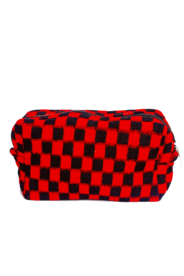 Check Yourself Cosmetic Bag | Black/Red - Main Image Number 1 of 1