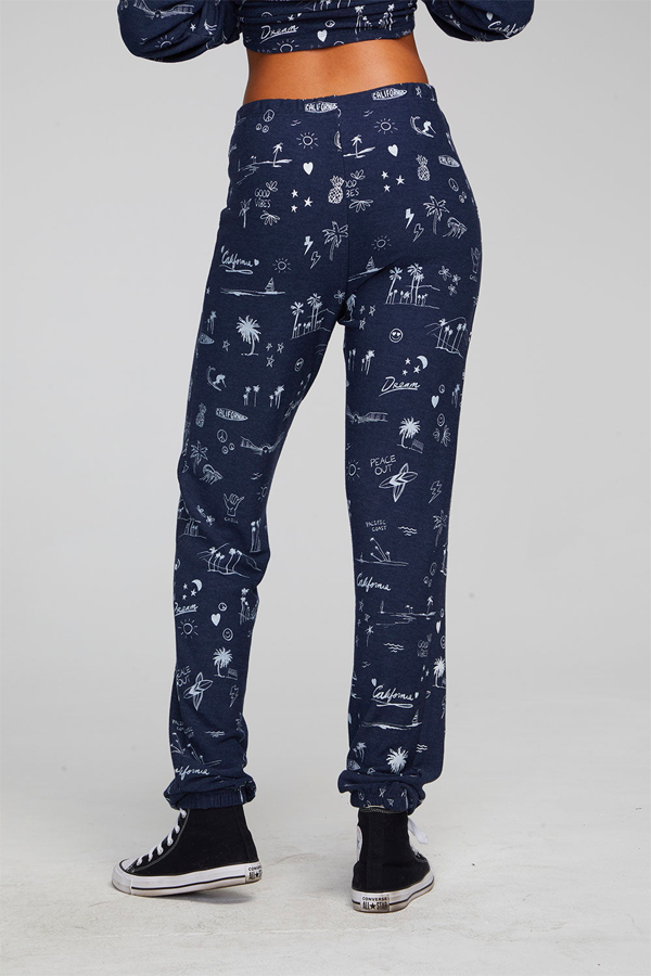 Cali All Over Icons Jogger | Mood Indigo - Main Image Number 3 of 4