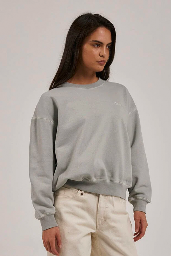 Tempo Slouch Crew | Sage Grey - Main Image Number 2 of 4