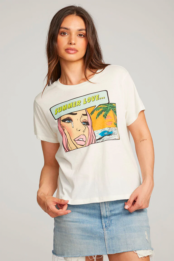 Chaser Summer Love Tee | Bright White - Thumbnail Image Number 1 of 3
