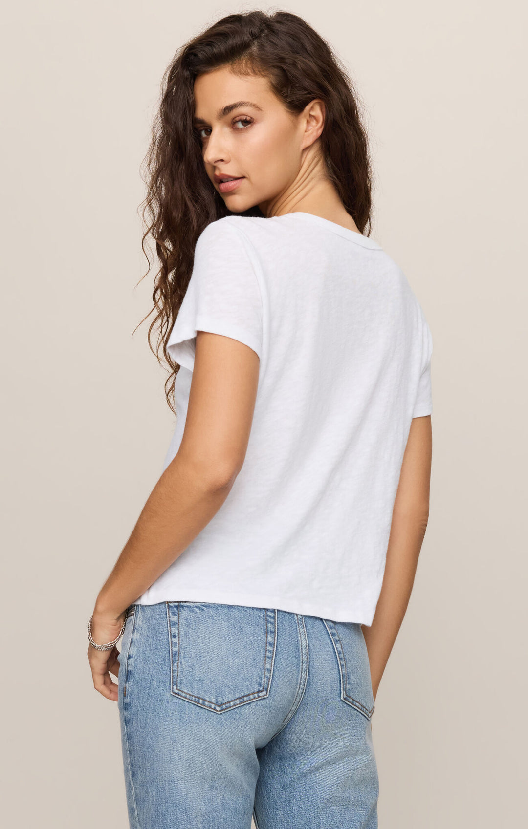 Junie Slub Tee Shirt | White - Visual Media Number 2 of 2