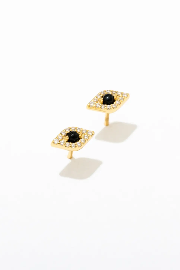 Evil Eye Studs | Gold - Visual Media Number 1 of 3