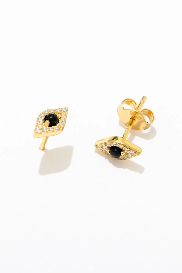 Evil Eye Studs | Gold - Visual Media Number 3 of 3