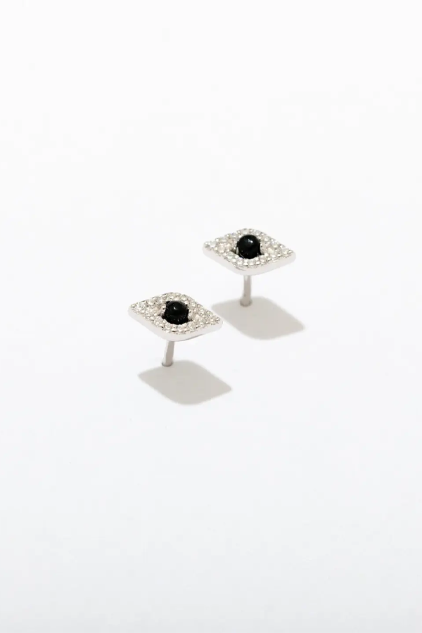 Evil Eye Studs | Silver - Visual Media Number 1 of 2