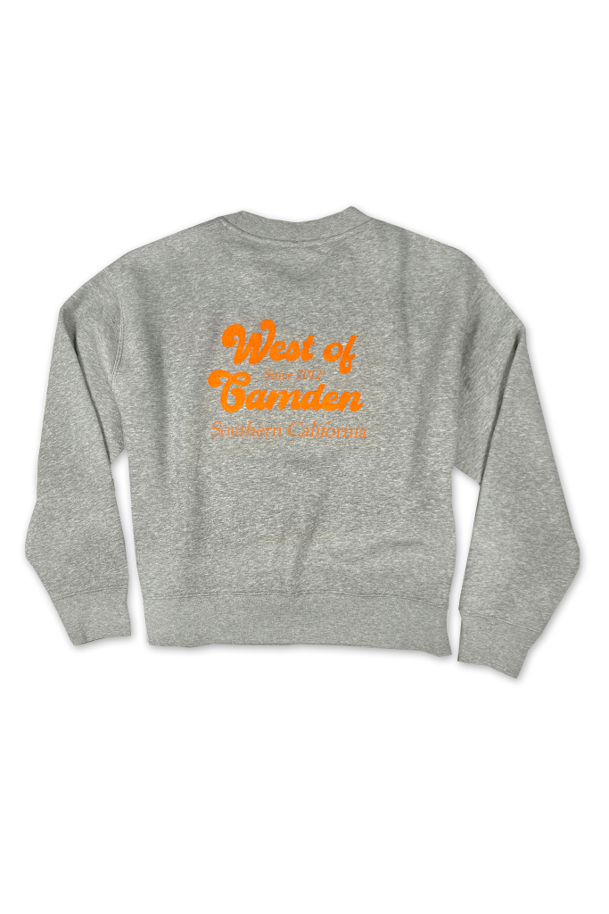 Vintage Logo Crewneck Premium | Grey & Tangerine - Visual Media Number 1 of 2