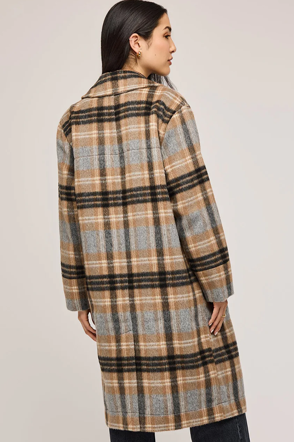 Ezra Coat | Sand Plaid - Visual Media Number 2 of 3