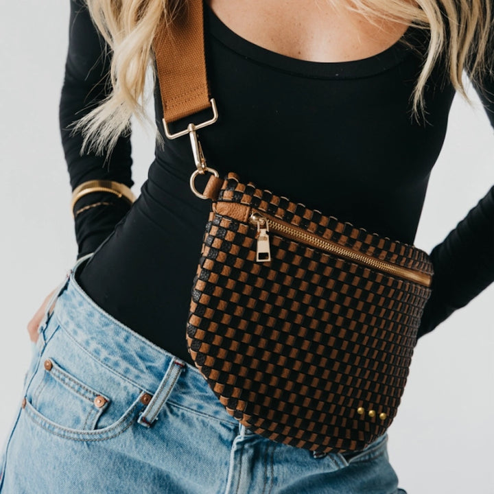 Westlyn Woven Bum Bag | Checkered Coffee - Thumbnail Image Number 2 of 2
