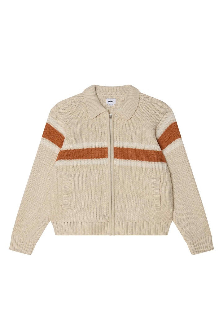 Bernard Zip Up Sweater | Birch - Thumbnail Image Number 1 of 2
