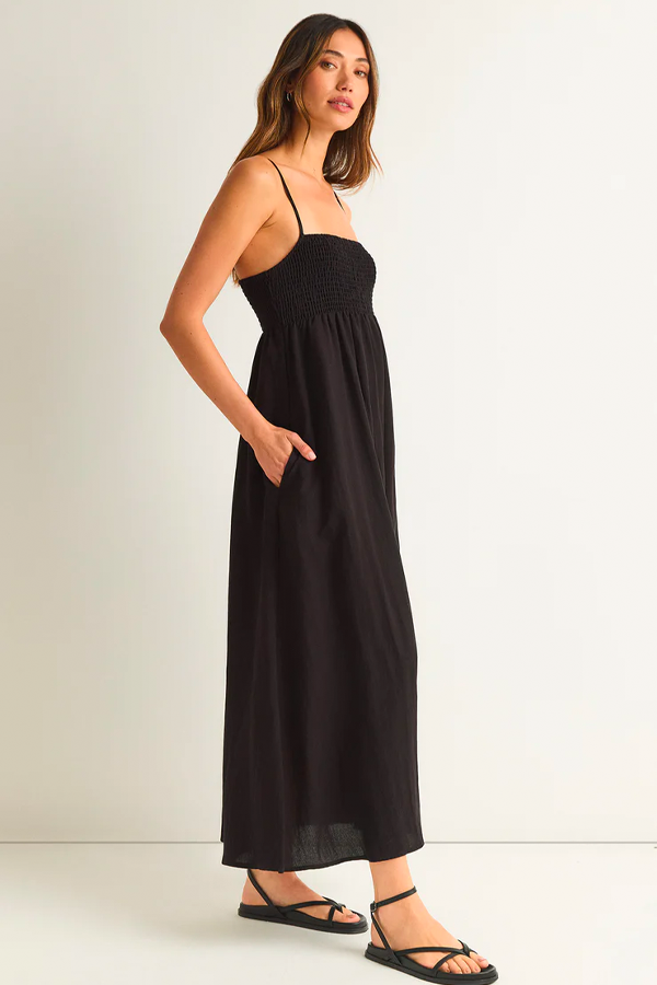 Beachside Midi Dress | Black - Main Image Number 3 of 4