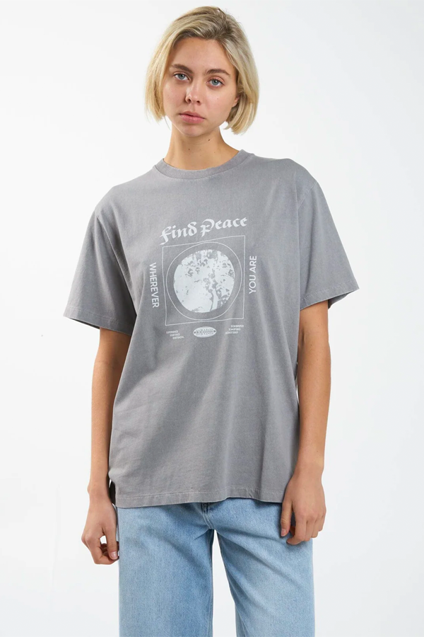 Find Peace Merch Fit Tee | Washed Grey - Main Image Number 1 of 3