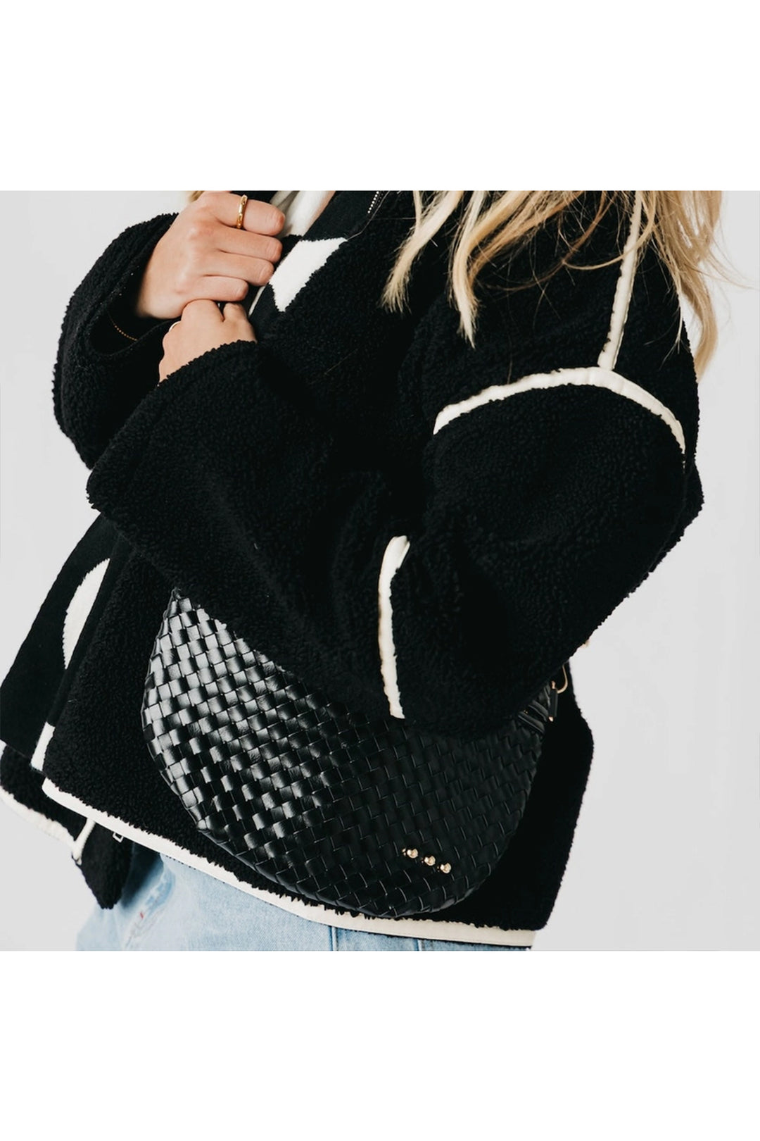 Westlyn Woven Bum Bag | Gold Metallic Diamond Black - Visual Media Number 2 of 2