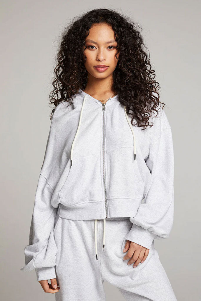 Abilenee Zip Up | Light Grey - Thumbnail Image Number 1 of 3
