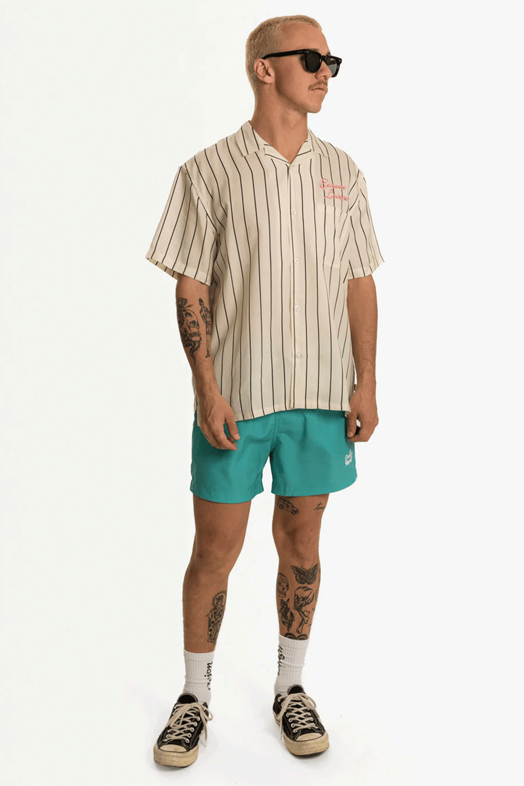Poster Buttonup Shirt | White - Visual Media Number 2 of 3