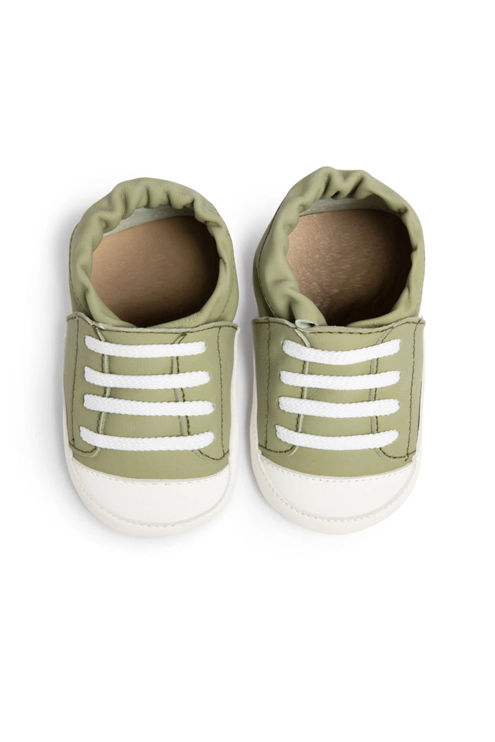 Marvin - Baby Shoes Prewalker Leather Sneaker | Green - Thumbnail Image Number 2 of 3
