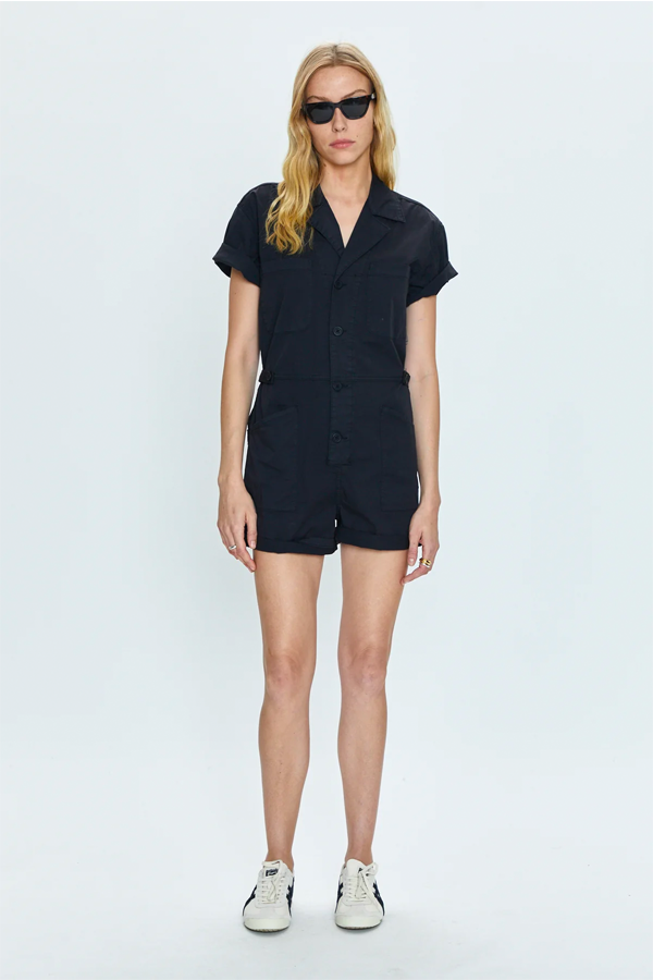 Parker SS Romper | Fade To Black - Main Image Number 2 of 5