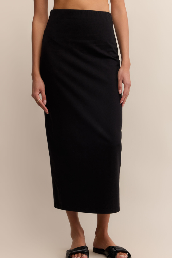 Gail Midi Skirt | True Black - Visual Media Number 1 of 4